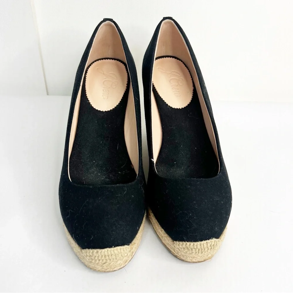 J. Crew Black Espadrille‎ Wedges